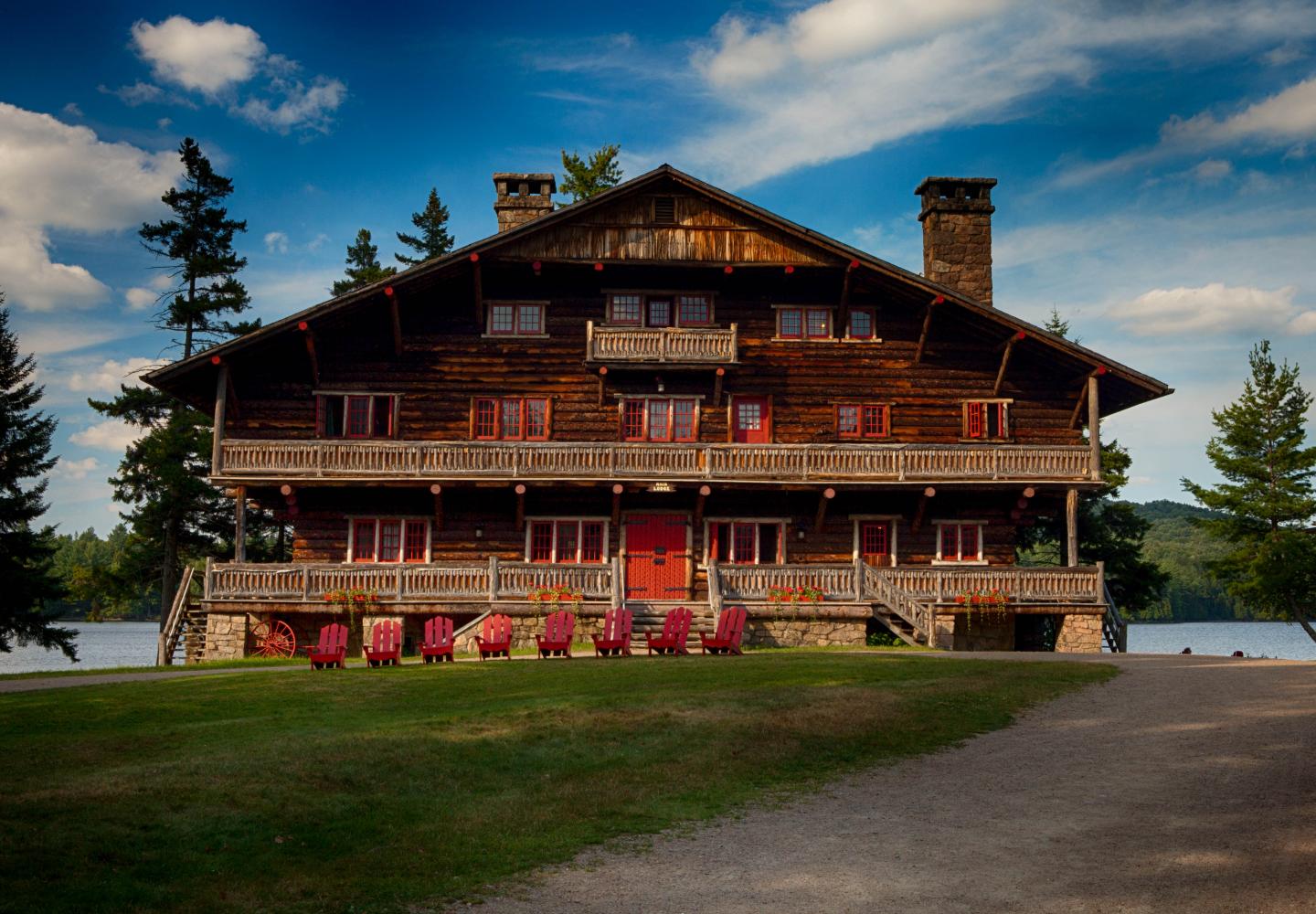 The stunning Great Camp Sagamore main lodge.