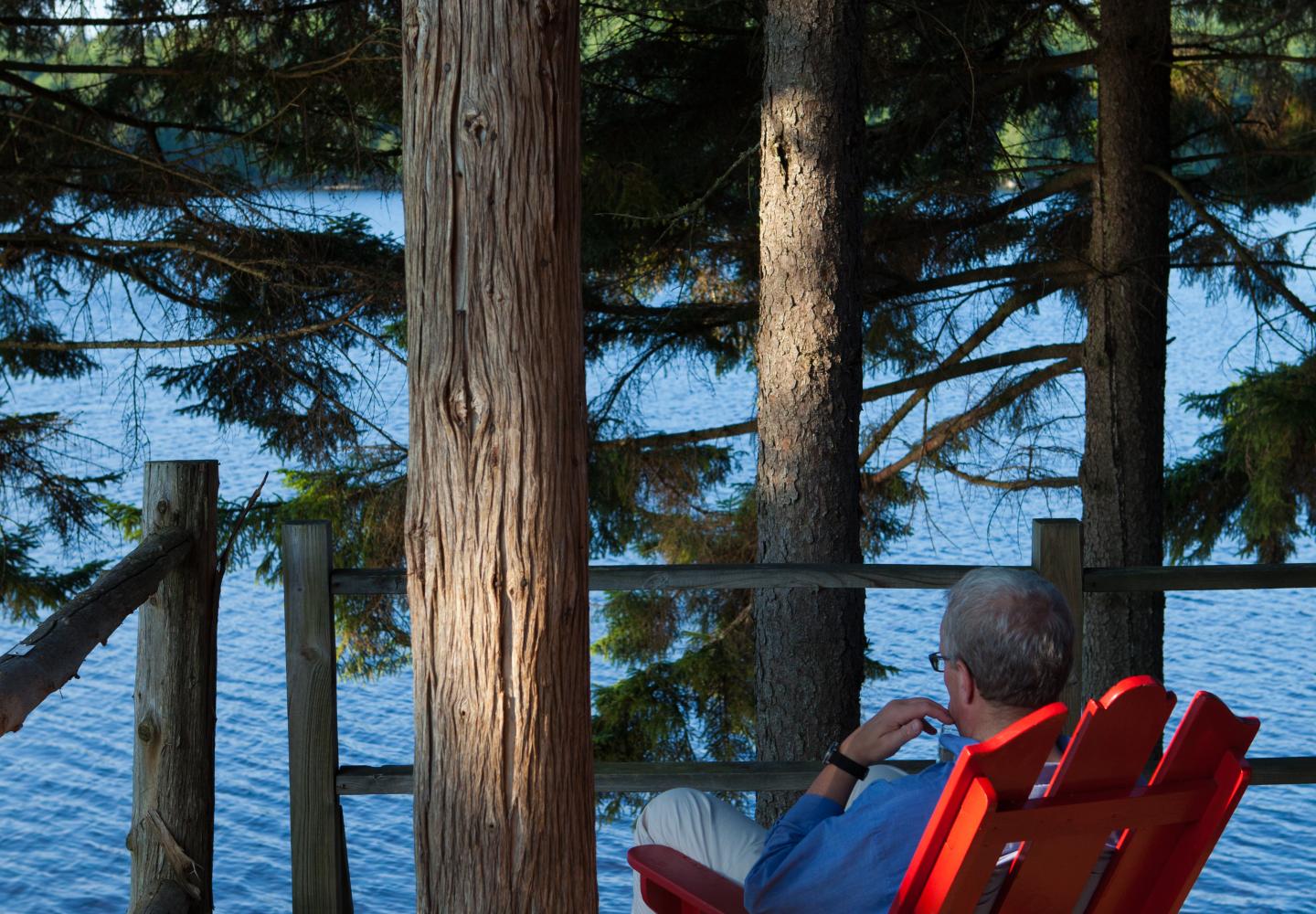 Lakeside relaxation. Personified. 