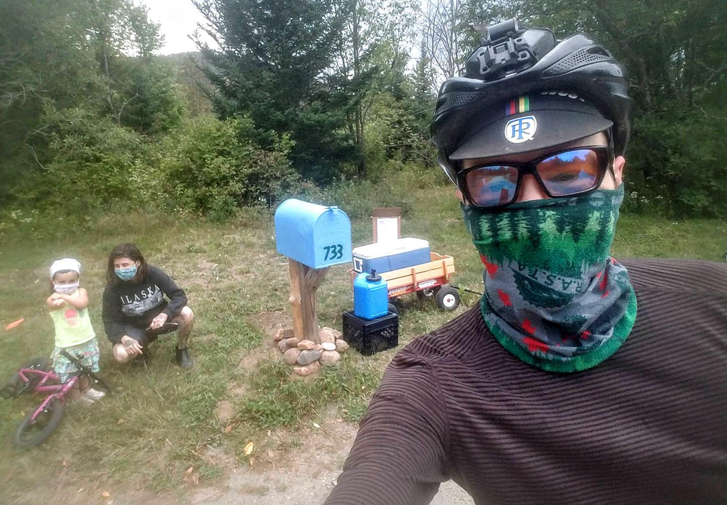 These folks (I think they are Joa and Janelle) are awesome dot watchers and have put out snacks (apples, etc.) for riders on the long climb over Jay Mountain.