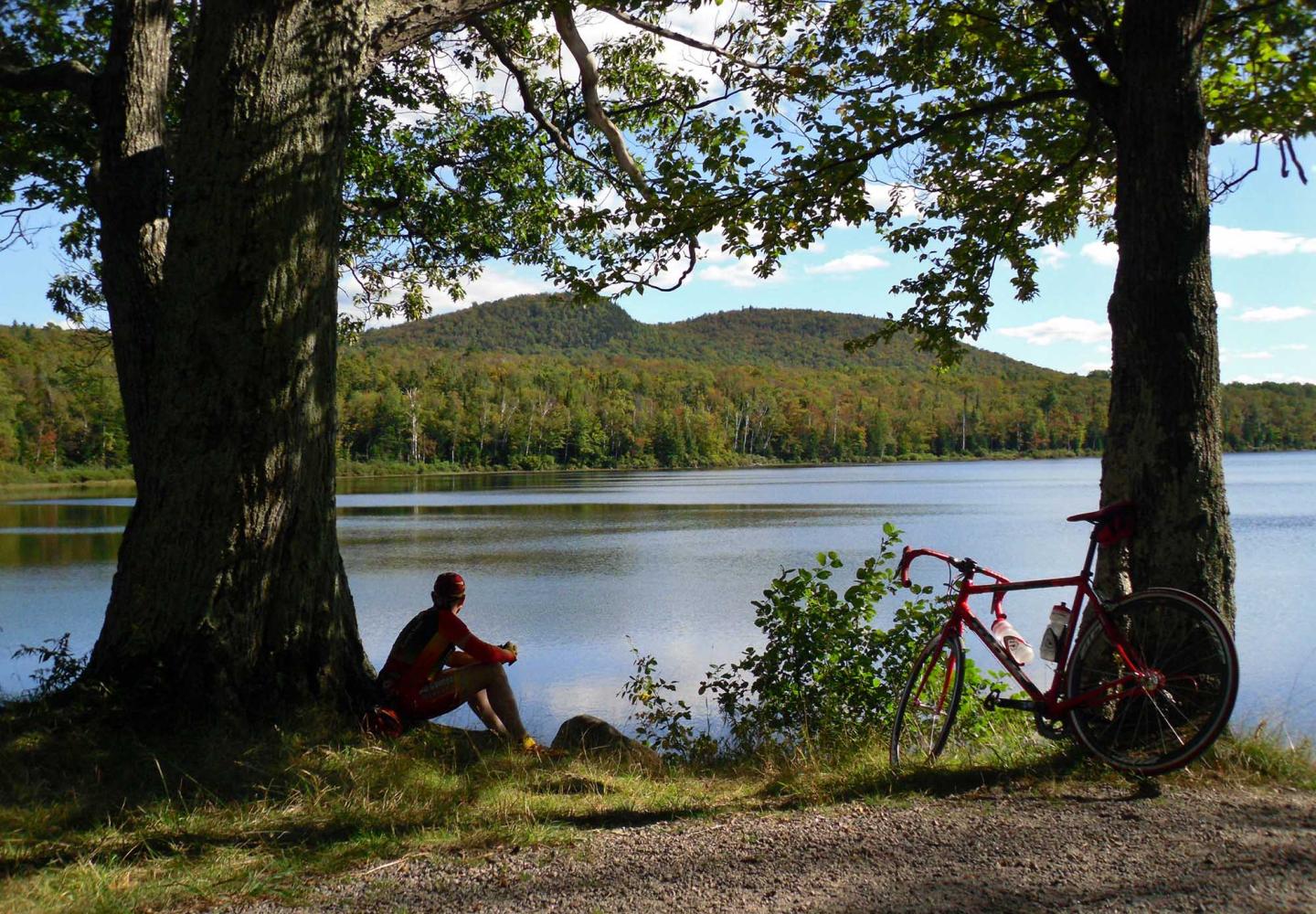A rider relaxes after a ride in North Creek