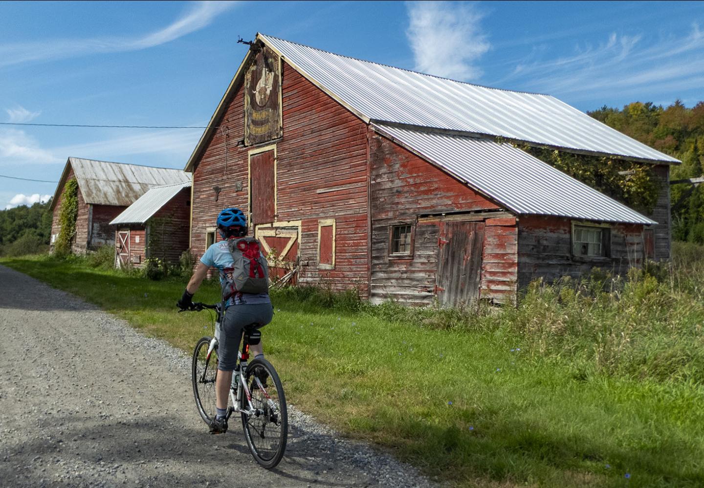 A cyclists participates in the 2021 Handlebarley gravel tour from Paradox Brewery