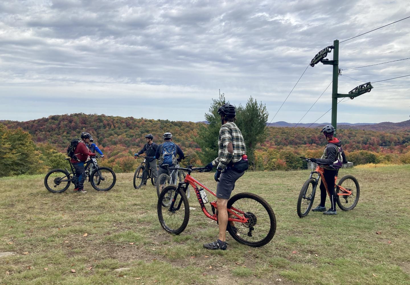 Riders take in the fall views at Adirondack Mountain Bike Festival