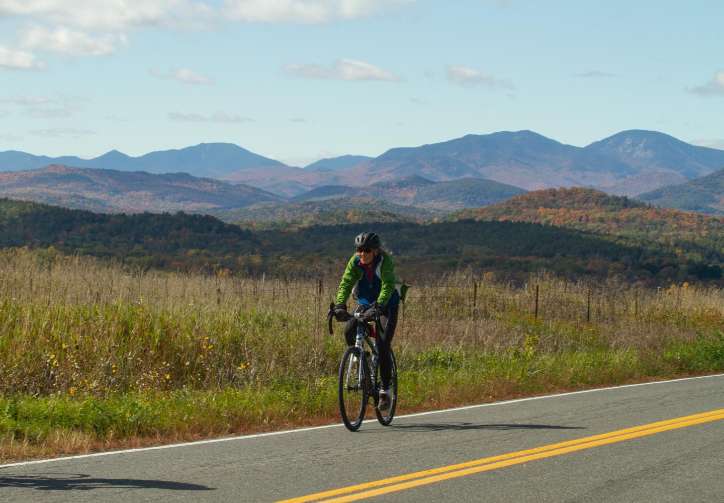 Quiet backroads and mountain views.