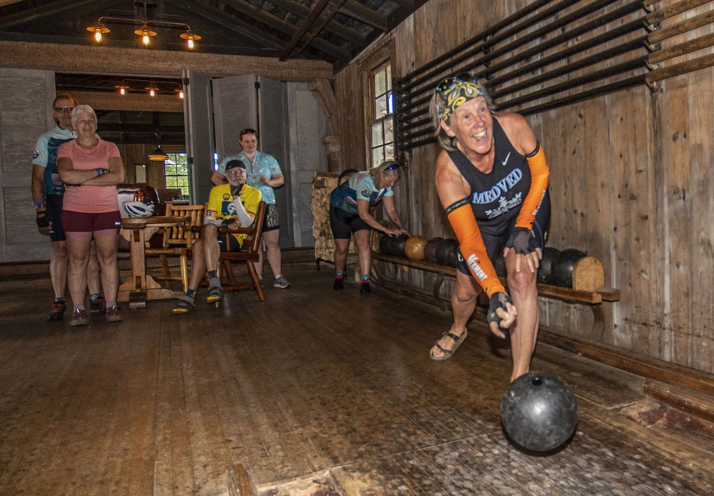 Bowling at a historic Great Camp? Why not. 