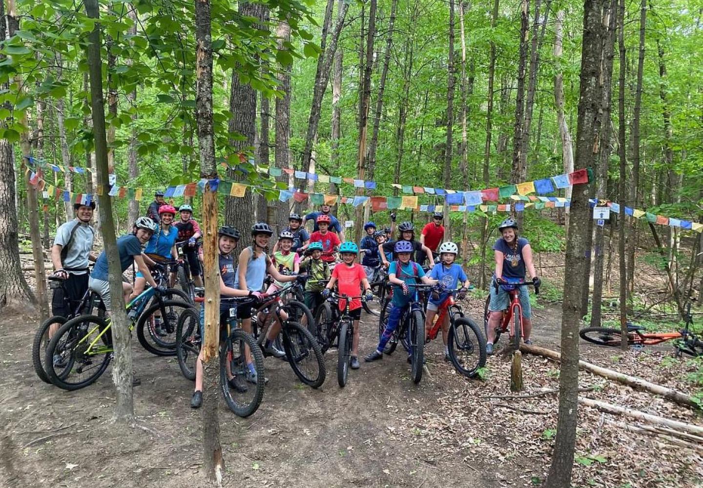 Shredders unite for a ride at the Kalabus Perry network managed by Saratoga Mountain Bike Association.