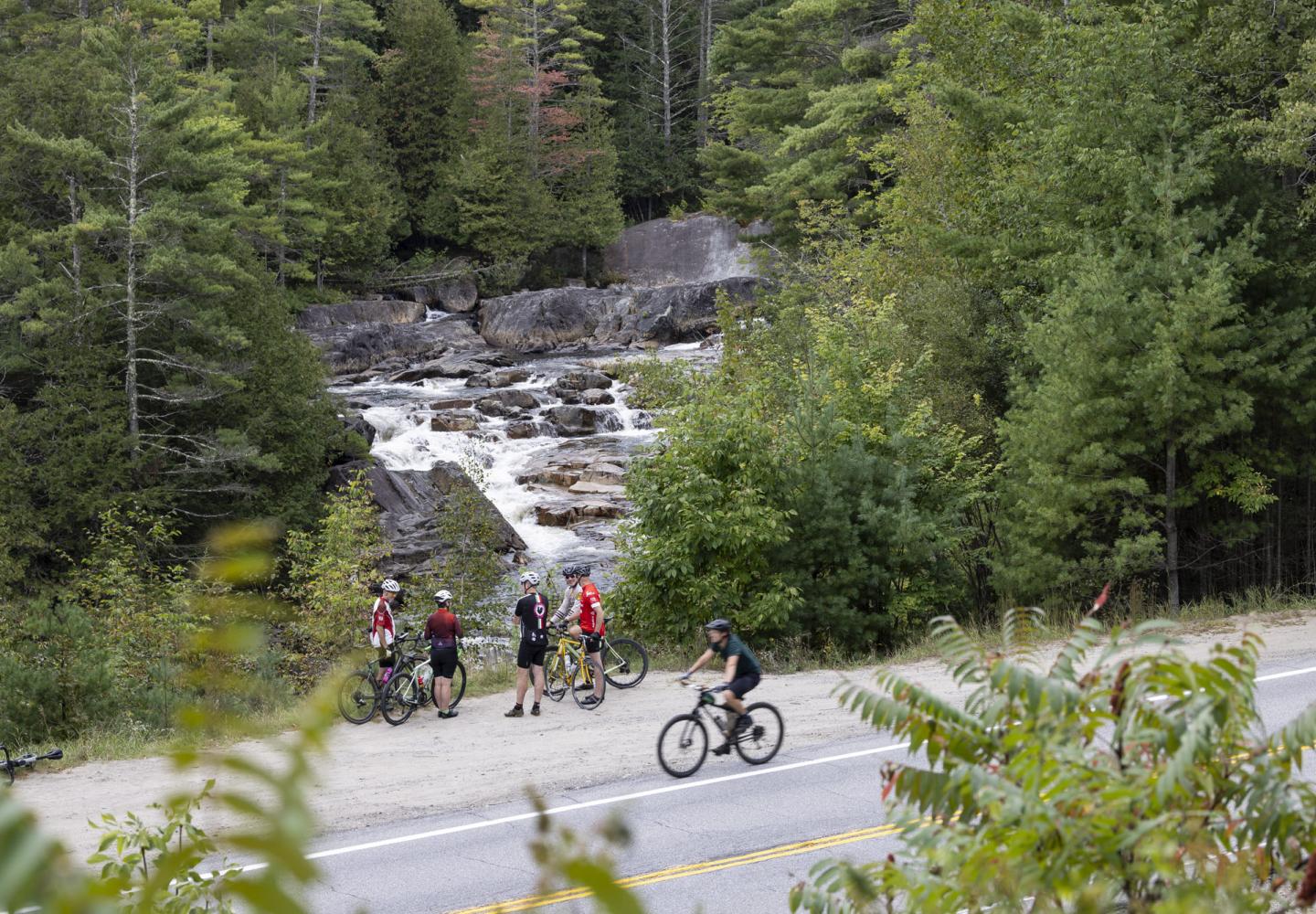 An aerial view of Blue Ridge Falls. 