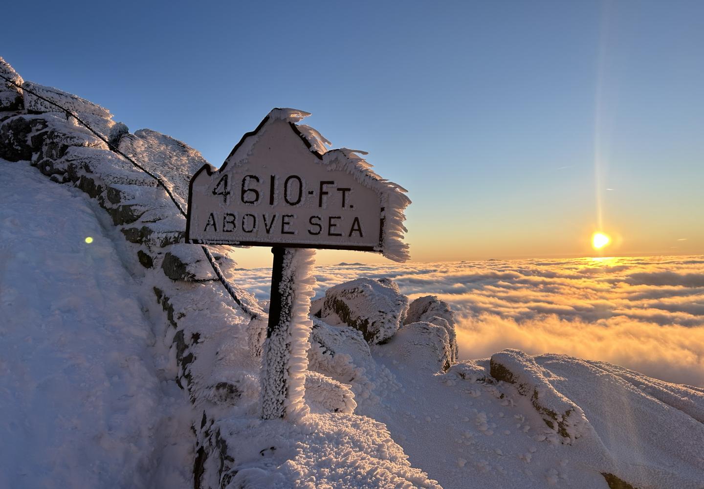 Sunset from the Whiteface Veterans' Memorial Highway on January 1, 2024.