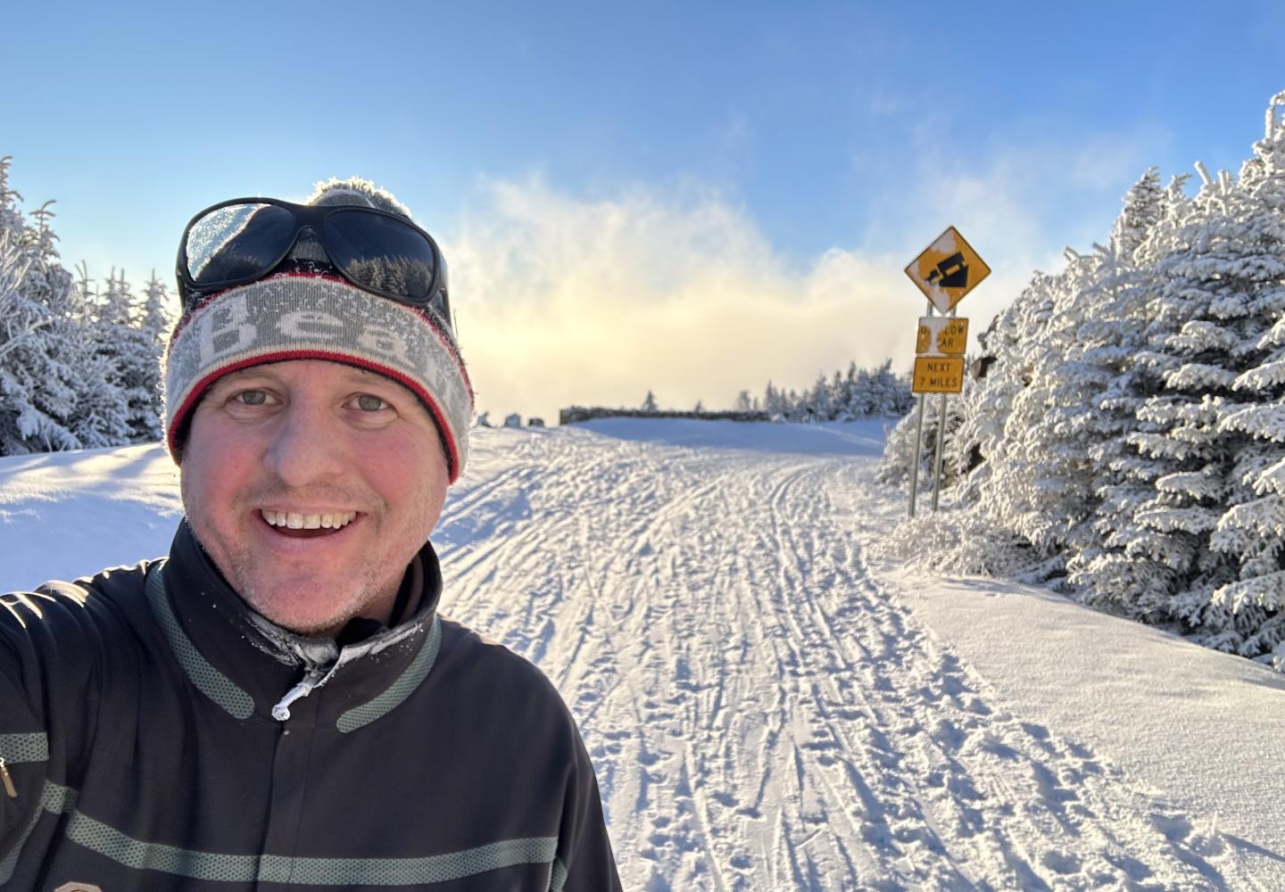 The author enjoying the start of another year in the Adirondacks. 