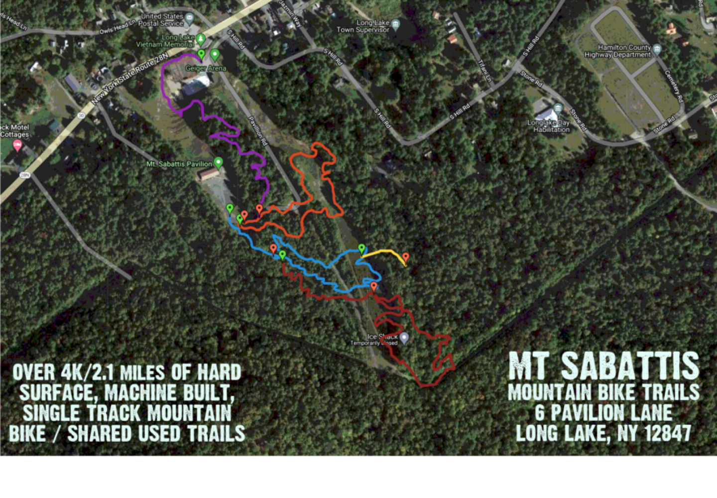 Mt. Sebattis Trail Map in Long Lake, NY.