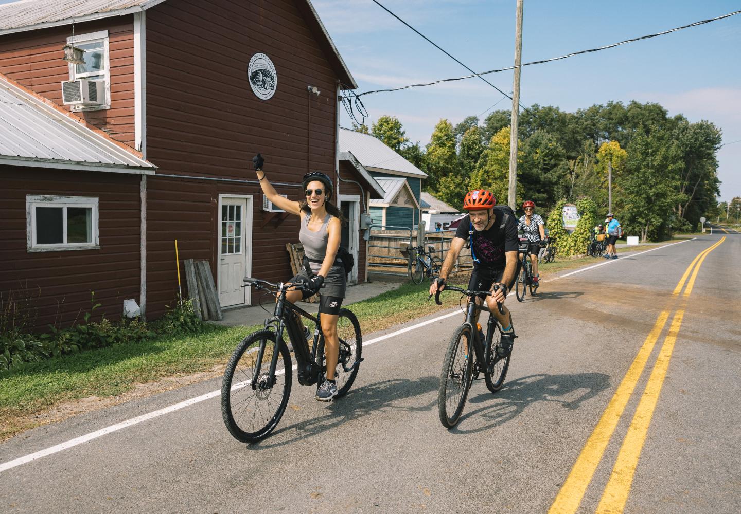 A record 220 participants enjoyed a blue bird day exploring farms by bike on Bike the Barns.