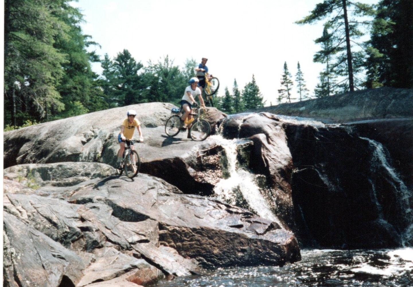 Sue Capone, Bill Schoch, Paul Capone at High Falls (Aug 1990)