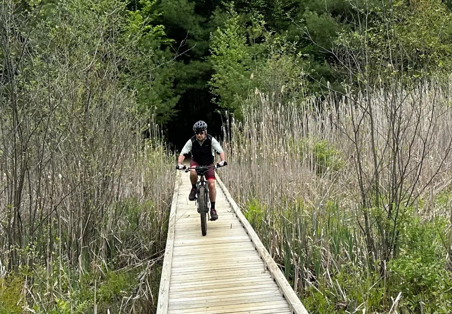 Tim Peartree crosses the boardwalk on JK LOL.