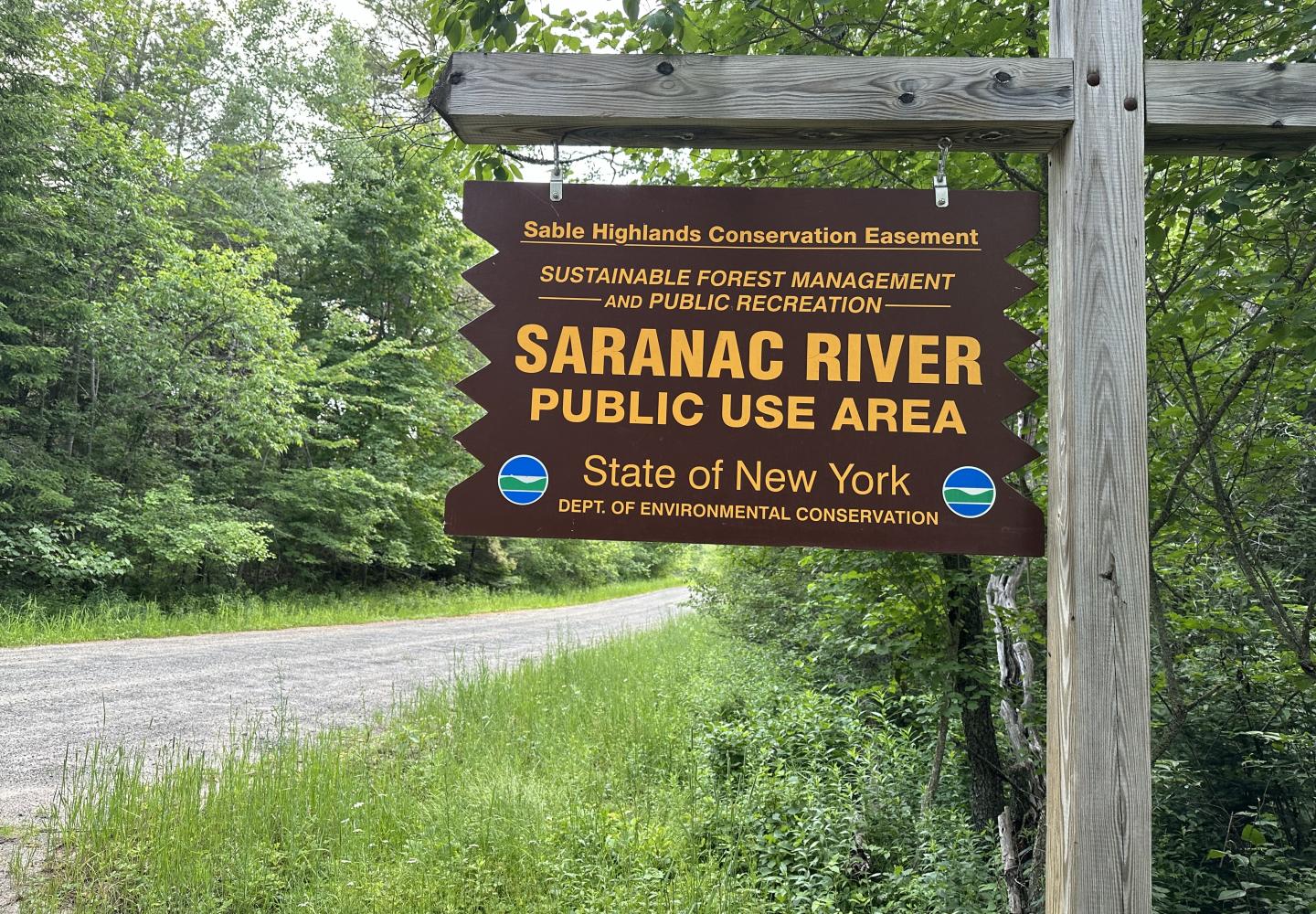 This sign marks the parking area off Goldsmith Road.