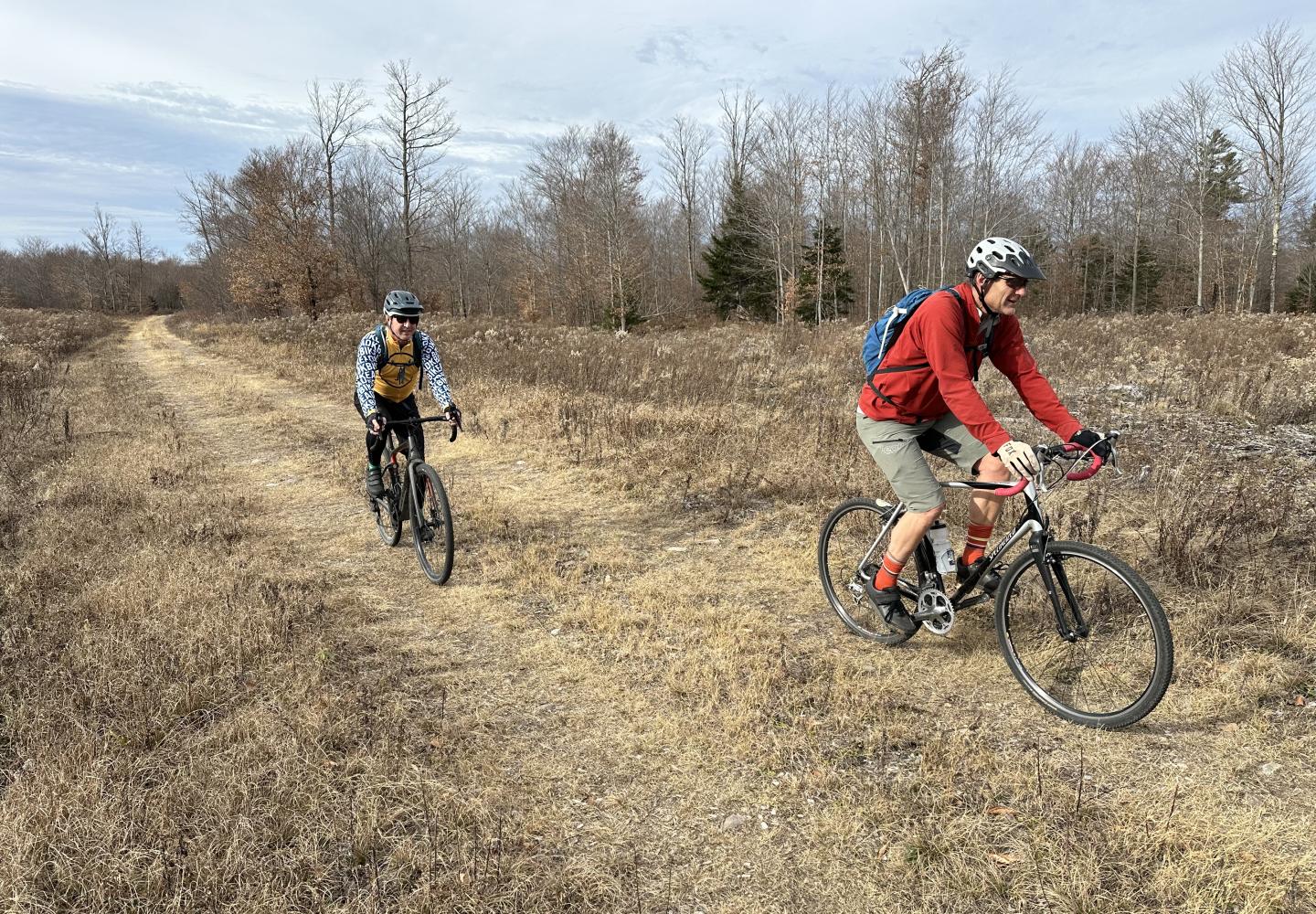 Cyclists explore the remote Massawepie backroads
