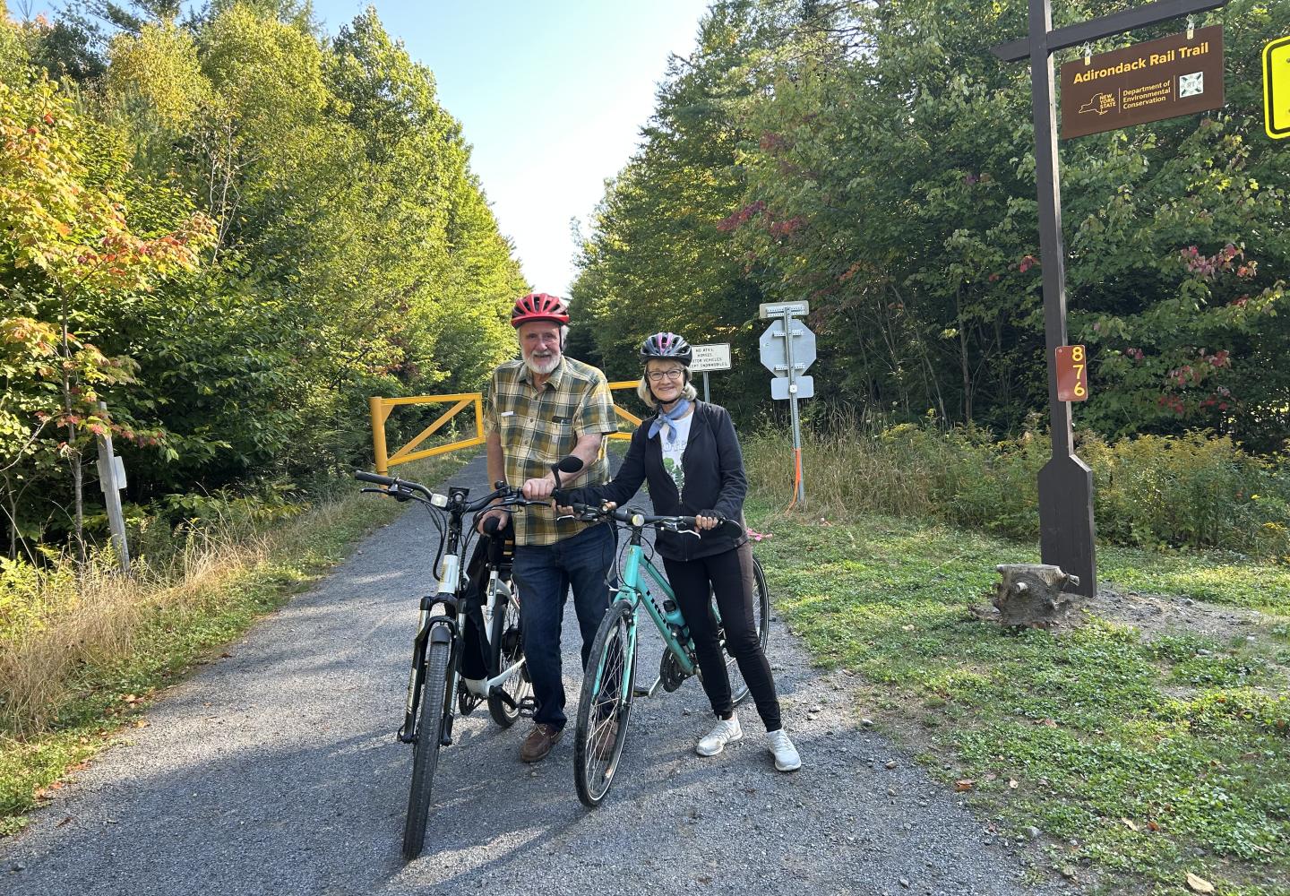Cyclists enjoy the Adirondack Rail Trail