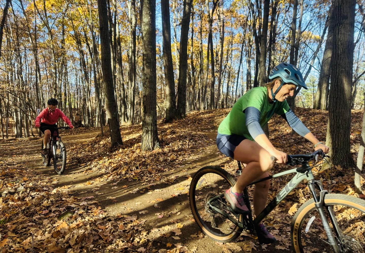 Fall mountain biking at the East Branch Community Trails in Keene, NY