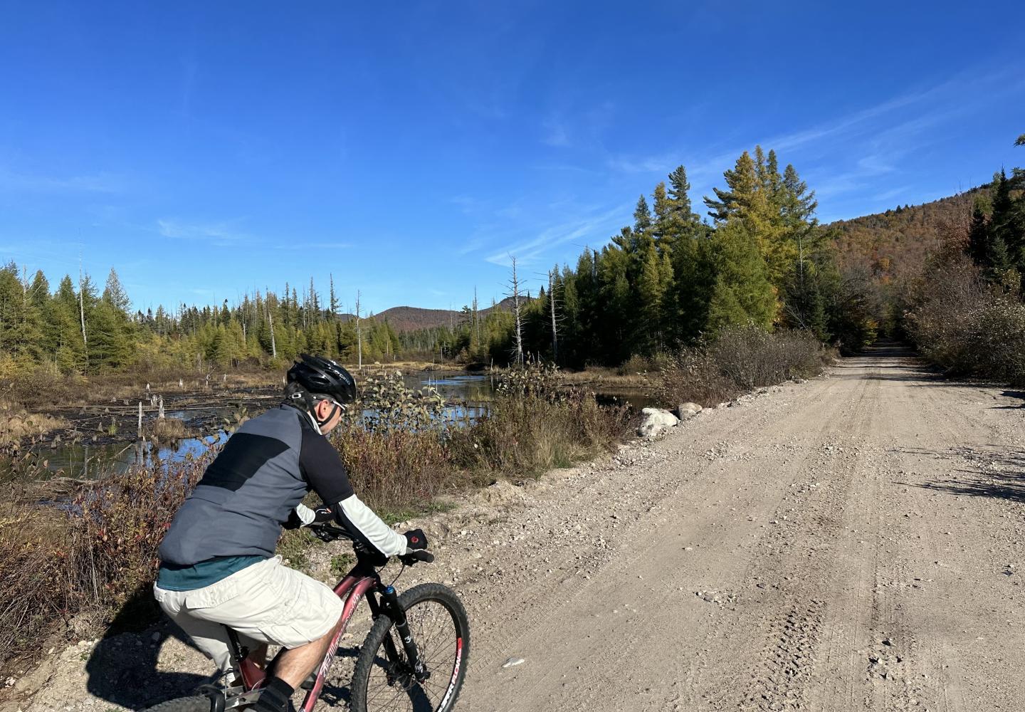 Exploring the North Branch of the Saranac River by bike.