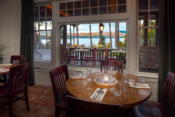 The restaurant view from the Lodge at Schroon Lake