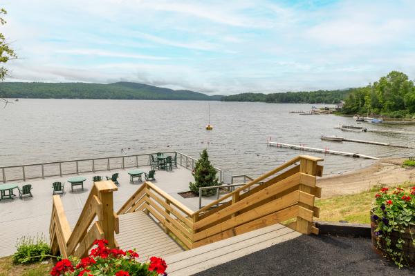 A view of the beach at the Lodge at Schroon Lake